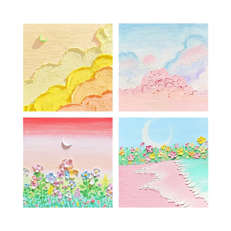 Landscape Oil Painting Sticky Notes Can Be Torn Note Book With Sticky Message Stereo Instagram High Appearance Level Cute Girl N