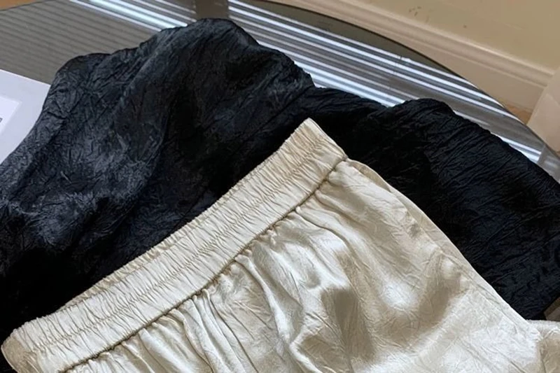 Summer Fashion Women's Clothing High-Waisted Pants Wide Legged Casual Trousers Draped Straight Ice Silk Sunscreen Long Trousers