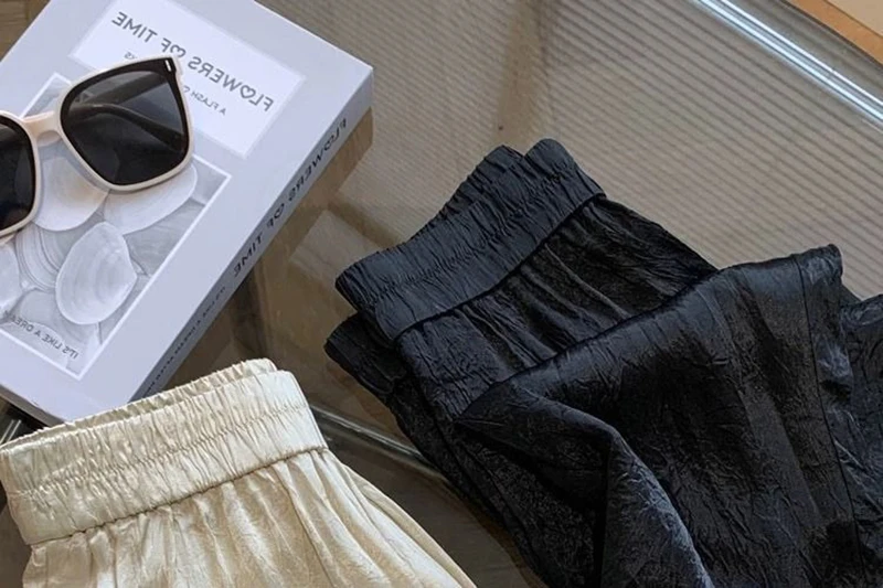 Summer Fashion Women's Clothing High-Waisted Pants Wide Legged Casual Trousers Draped Straight Ice Silk Sunscreen Long Trousers