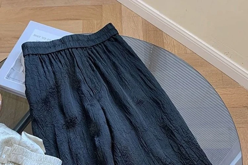 Summer Fashion Women's Clothing High-Waisted Pants Wide Legged Casual Trousers Draped Straight Ice Silk Sunscreen Long Trousers