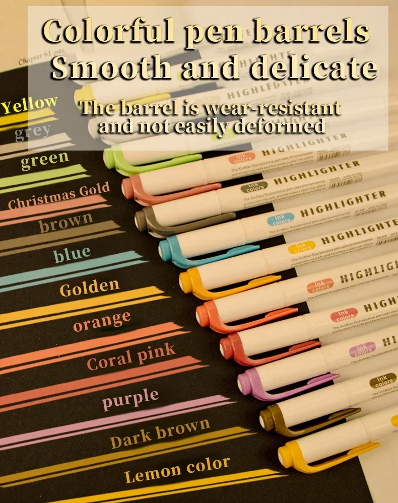5/15/25 Colors Double Headed Highlighter Pen Set Fluorescent Drawing Markers Highlighters Pens Art Cute Pastel Stationery