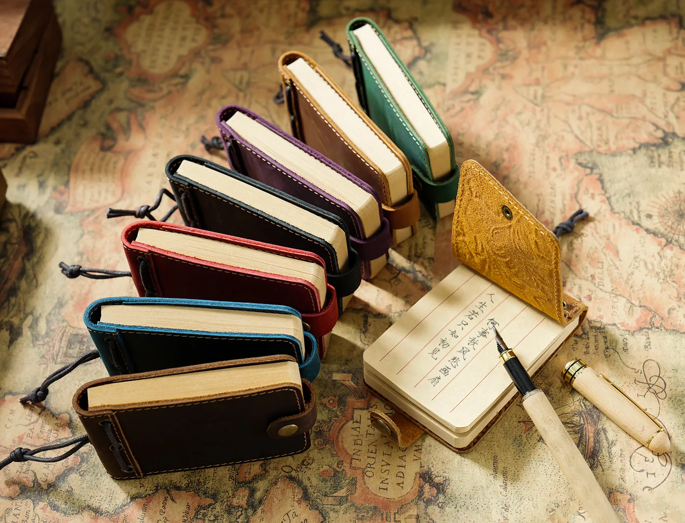 Pure Handmade Genuine Leather Small Size Mini Notebooks Cover Retro Cowhide Diary Journals Vintage Memo Notepad Paper Material