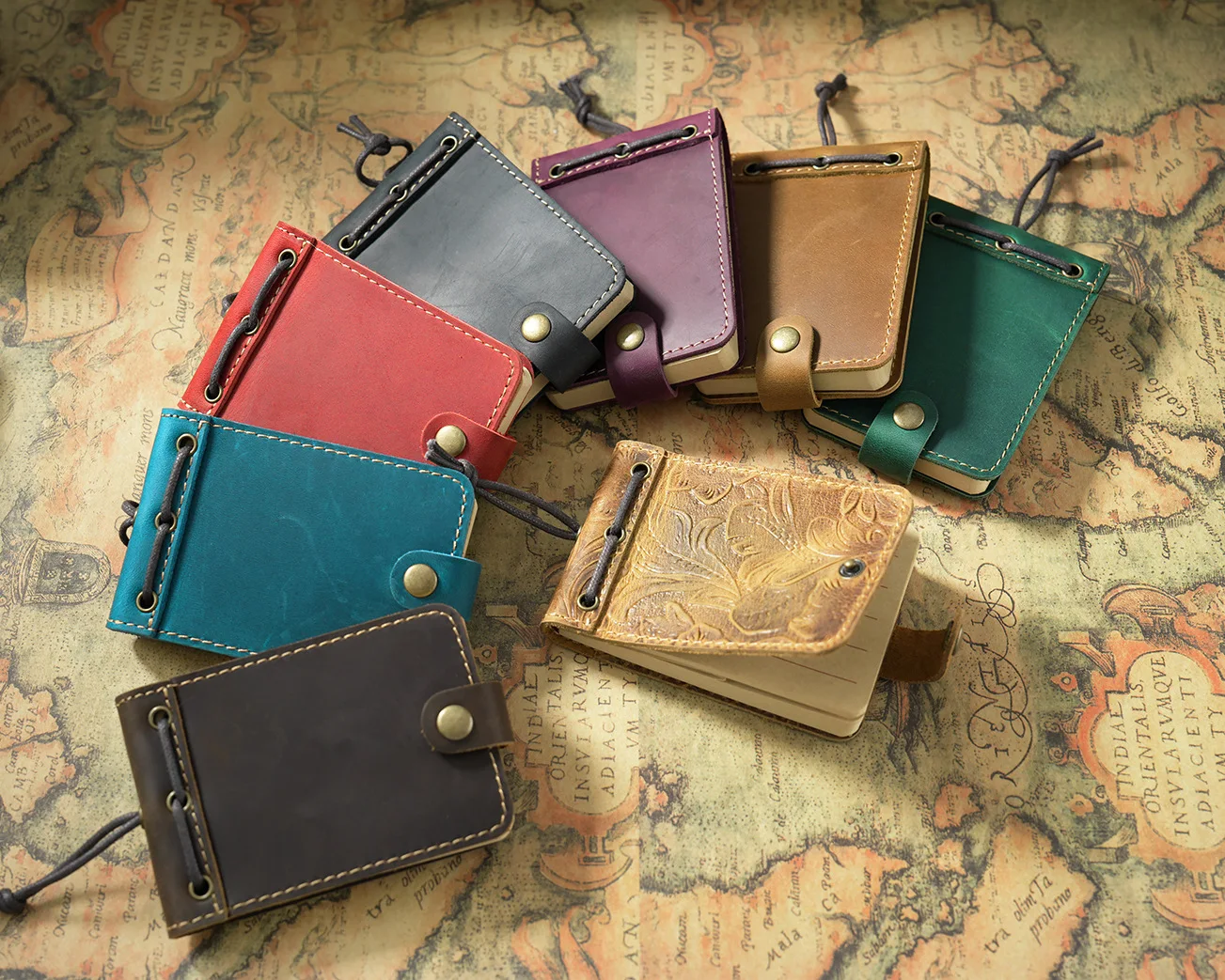 Pure Handmade Genuine Leather Small Size Mini Notebooks Cover Retro Cowhide Diary Journals Vintage Memo Notepad Paper Material
