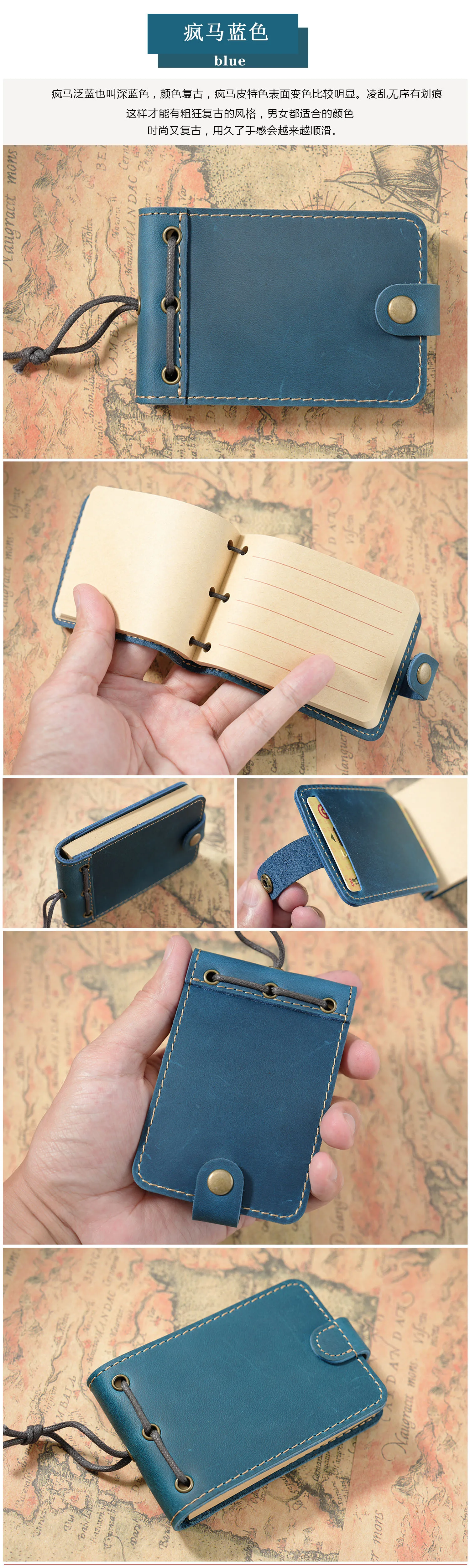 Pure Handmade Genuine Leather Small Size Mini Notebooks Cover Retro Cowhide Diary Journals Vintage Memo Notepad Paper Material