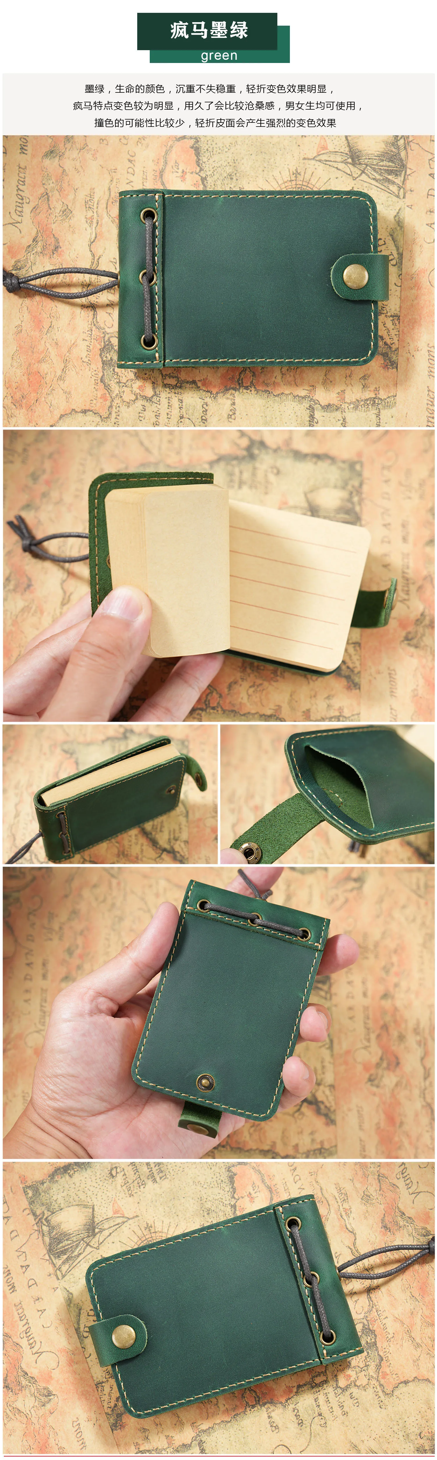 Pure Handmade Genuine Leather Small Size Mini Notebooks Cover Retro Cowhide Diary Journals Vintage Memo Notepad Paper Material