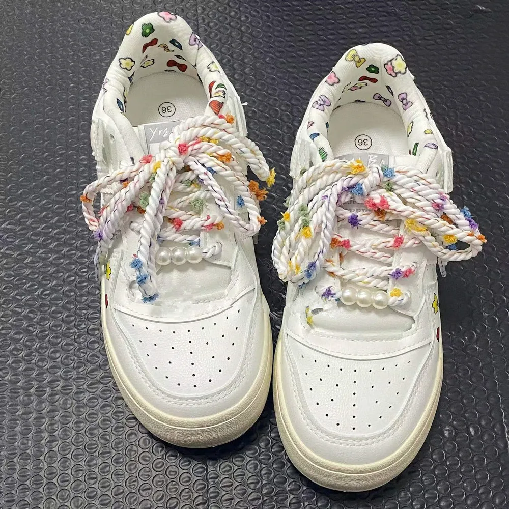 New 110 cm Small Colored Ball Woven Shoelaces Sneaker Sport Casual Leather Shoes Canvas DIY Sports Sandals Slippers Shoes Laces