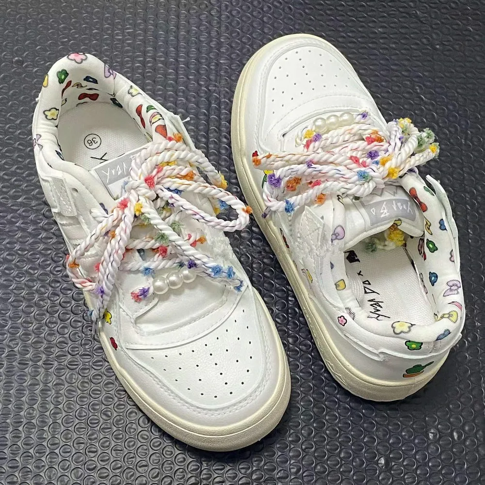 New 110 cm Small Colored Ball Woven Shoelaces Sneaker Sport Casual Leather Shoes Canvas DIY Sports Sandals Slippers Shoes Laces