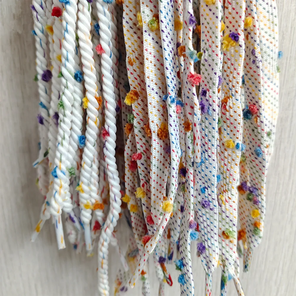 New 110 cm Small Colored Ball Woven Shoelaces Sneaker Sport Casual Leather Shoes Canvas DIY Sports Sandals Slippers Shoes Laces