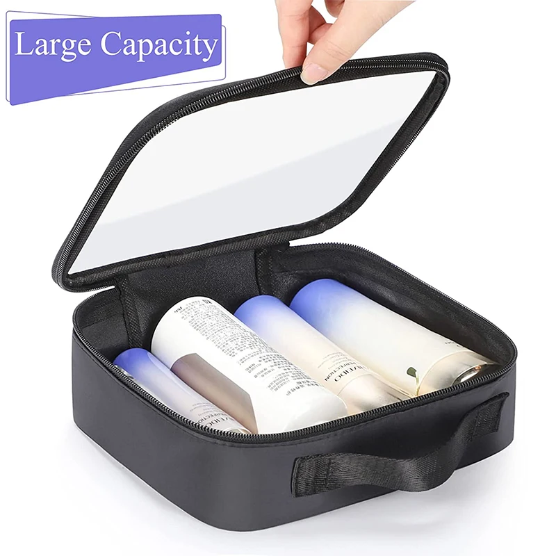 Clear Makeup Bag with Zippers Transparent Makeup Organizer Cosmetic Makeup Bags for Vacation Business Trip Airport Toiletry Bag