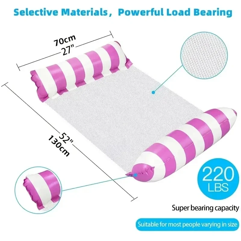 Water Hammock Recliner Inflatable Floating Swimming Mattress Pool Float Mats Sea Mattress Pool Party Inflatable Pool Accessories