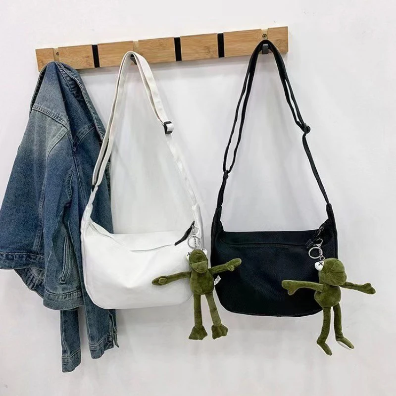 Canvas Crossbody Bag Large Capacity Hip-Hop Street Style For Both Men And Women