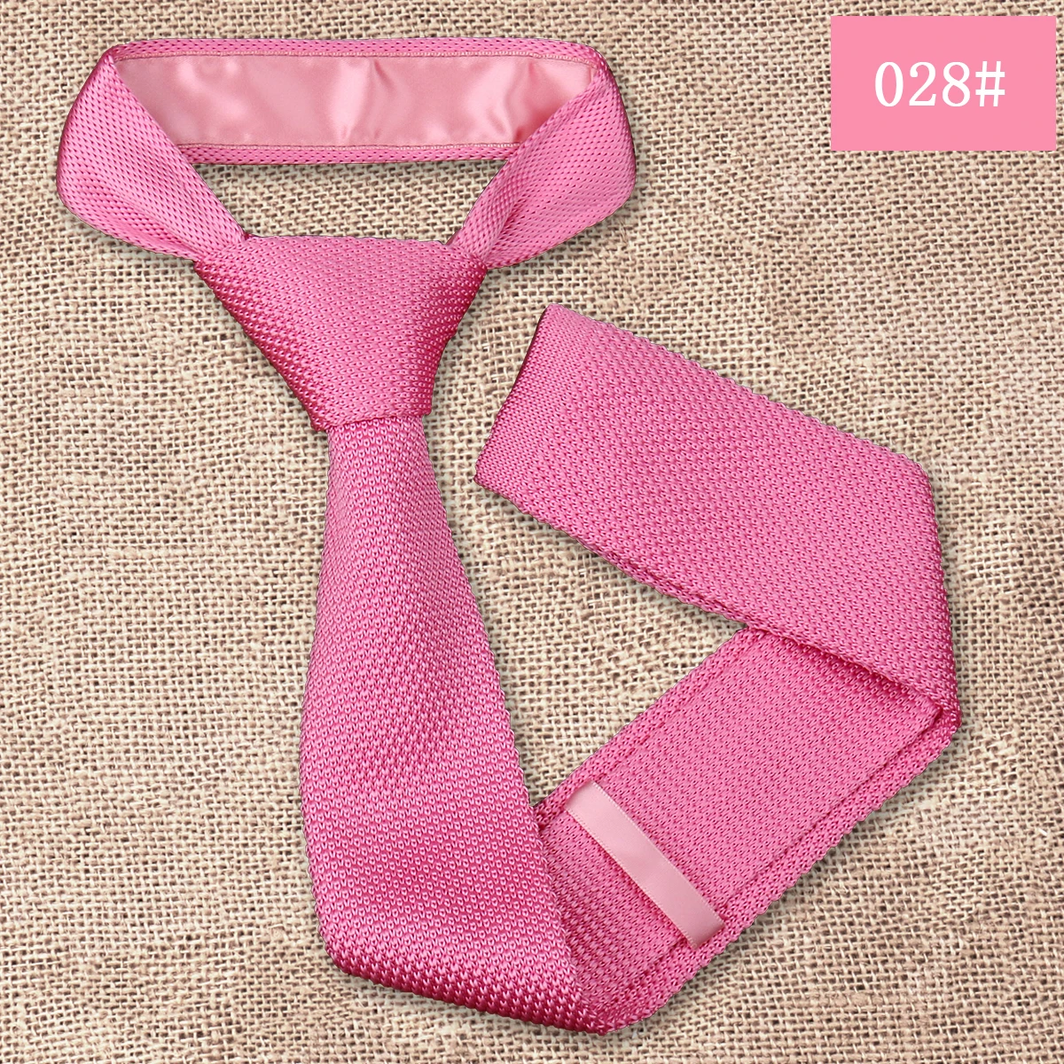 Fashion Men's Solid Colourful Knitted Ties Normal Classic Narrow Slim Neck Tie Woven Plain Cravate Narrow Neckties Gravatas