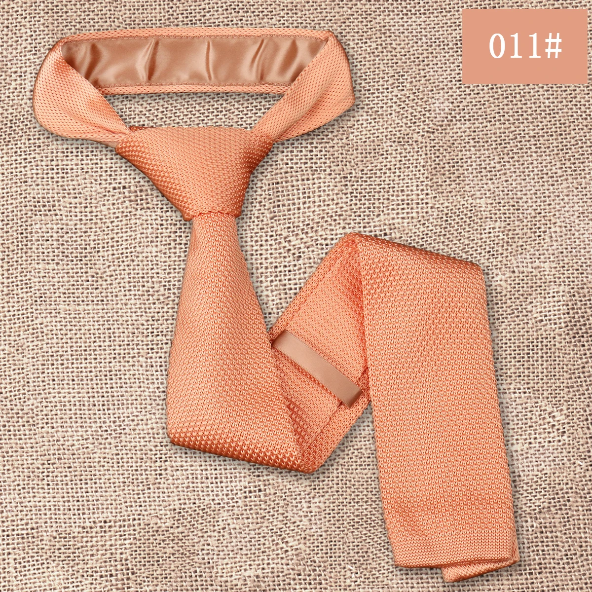 Fashion Men's Solid Colourful Knitted Ties Normal Classic Narrow Slim Neck Tie Woven Plain Cravate Narrow Neckties Gravatas
