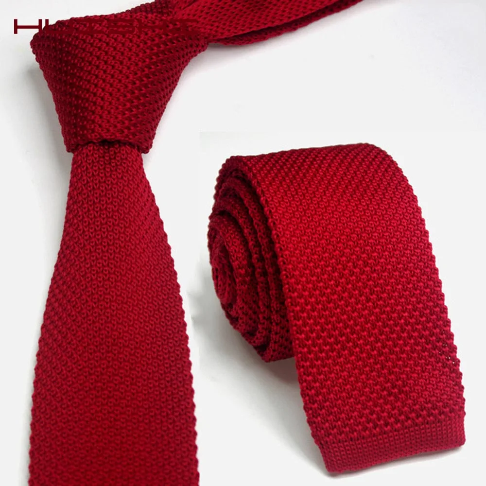 Fashion Men's Solid Colourful Knitted Ties Normal Classic Narrow Slim Neck Tie Woven Plain Cravate Narrow Neckties Gravatas