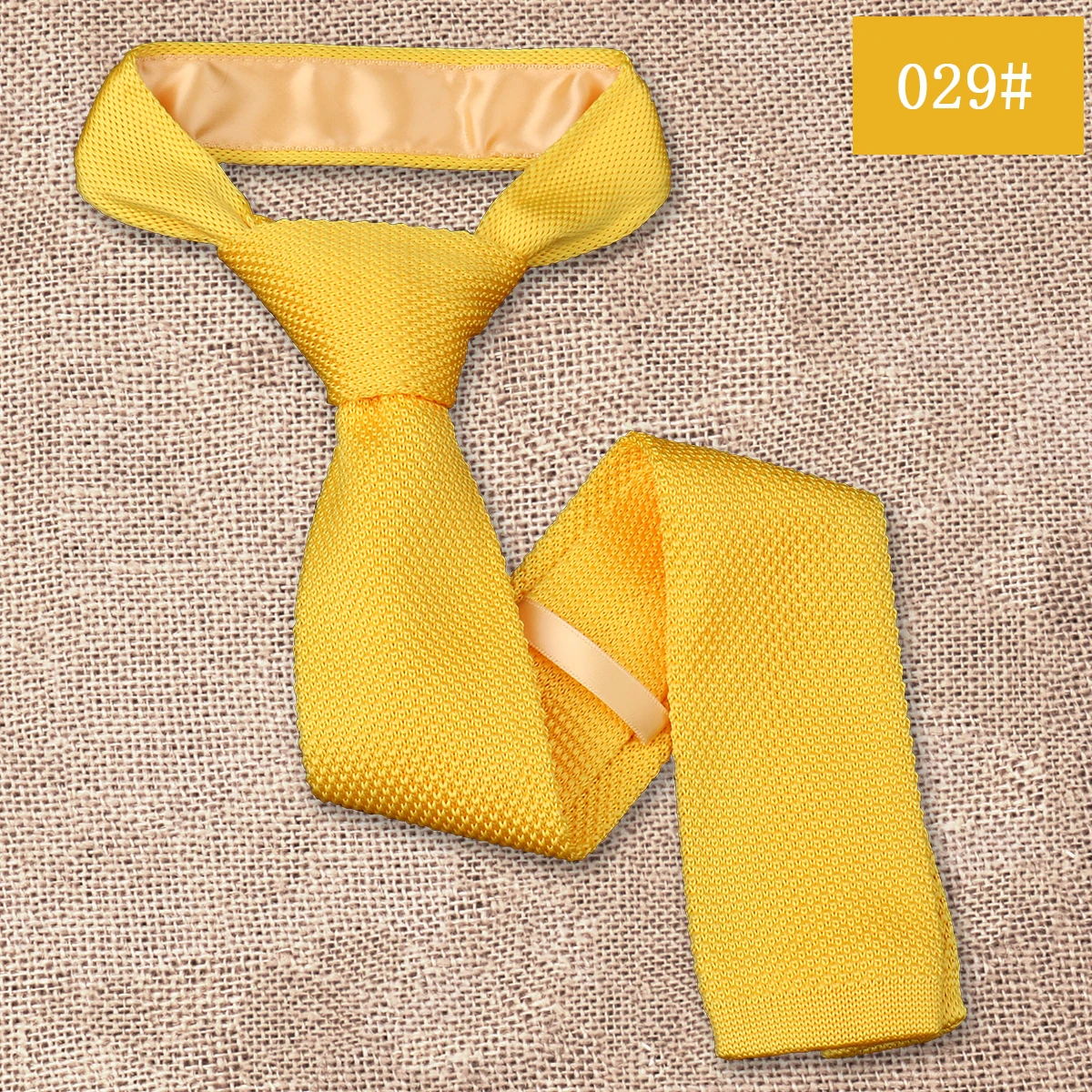 Fashion Men's Solid Colourful Knitted Ties Normal Classic Narrow Slim Neck Tie Woven Plain Cravate Narrow Neckties Gravatas