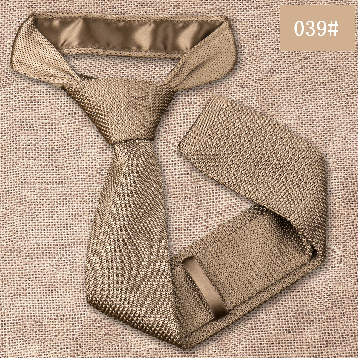 Fashion Men's Solid Colourful Knitted Ties Normal Classic Narrow Slim Neck Tie Woven Plain Cravate Narrow Neckties Gravatas