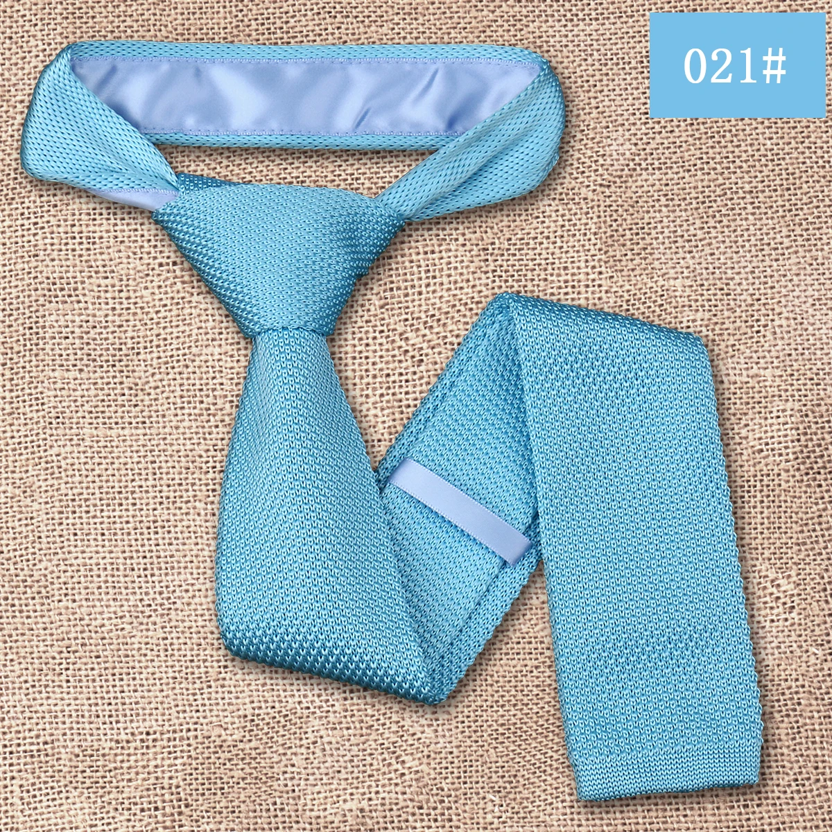 Fashion Men's Solid Colourful Knitted Ties Normal Classic Narrow Slim Neck Tie Woven Plain Cravate Narrow Neckties Gravatas