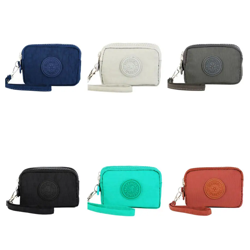 Women Three Layer Wallets Nylon Coin Purse New Korean Large Capacity Portable Oxford Cloth Coin Wallet Waterproof Portable Bag