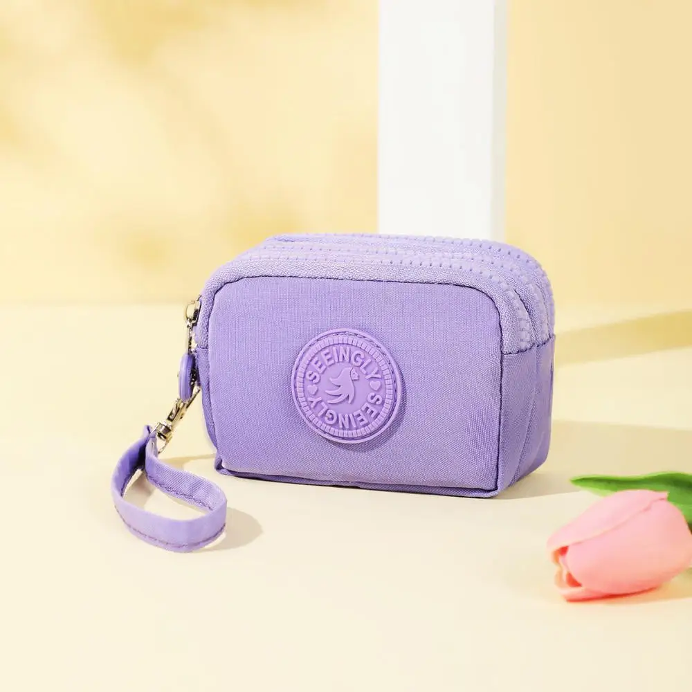 Women Three Layer Wallets Nylon Coin Purse New Korean Large Capacity Portable Oxford Cloth Coin Wallet Waterproof Portable Bag