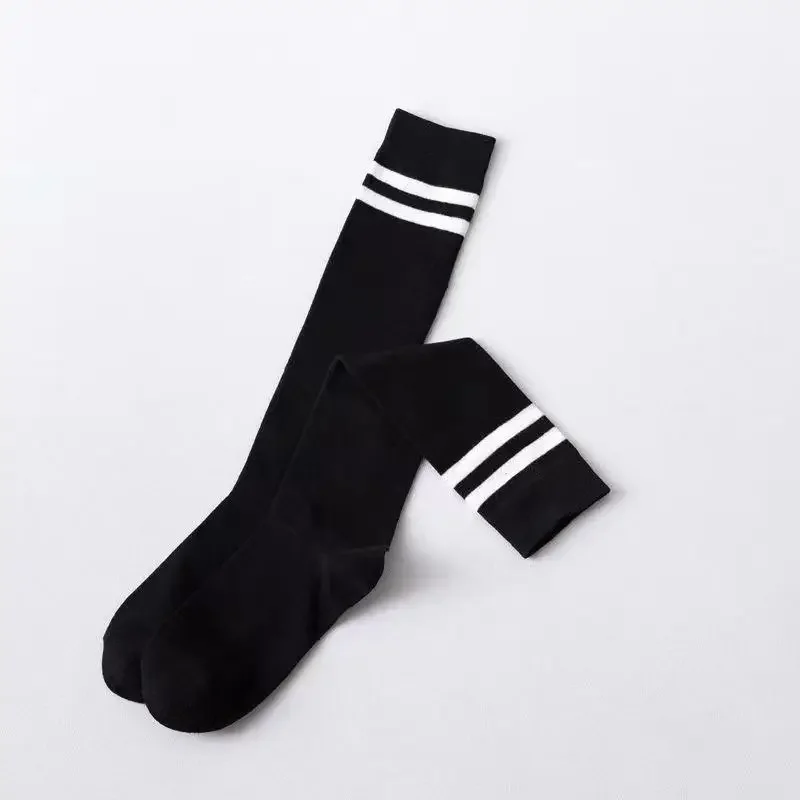 Sports Style Calf Socks Japanese Korean Student JK Stripe College Style Girl Cotton Socks Pile Up Socks Baseball Stockings