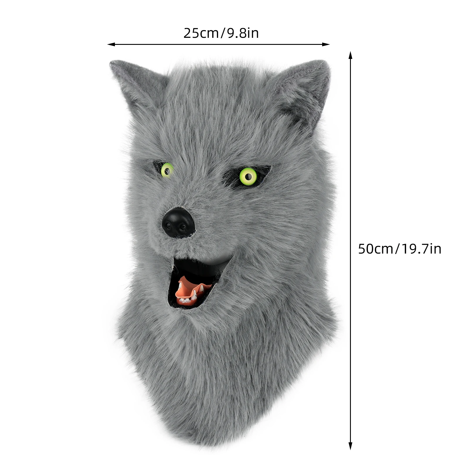 Furry Dog Mask Animal Full Head Wolf Realistic Masks for Halloween Carnival Fancy Dress Party Cosplay Costume Women Men