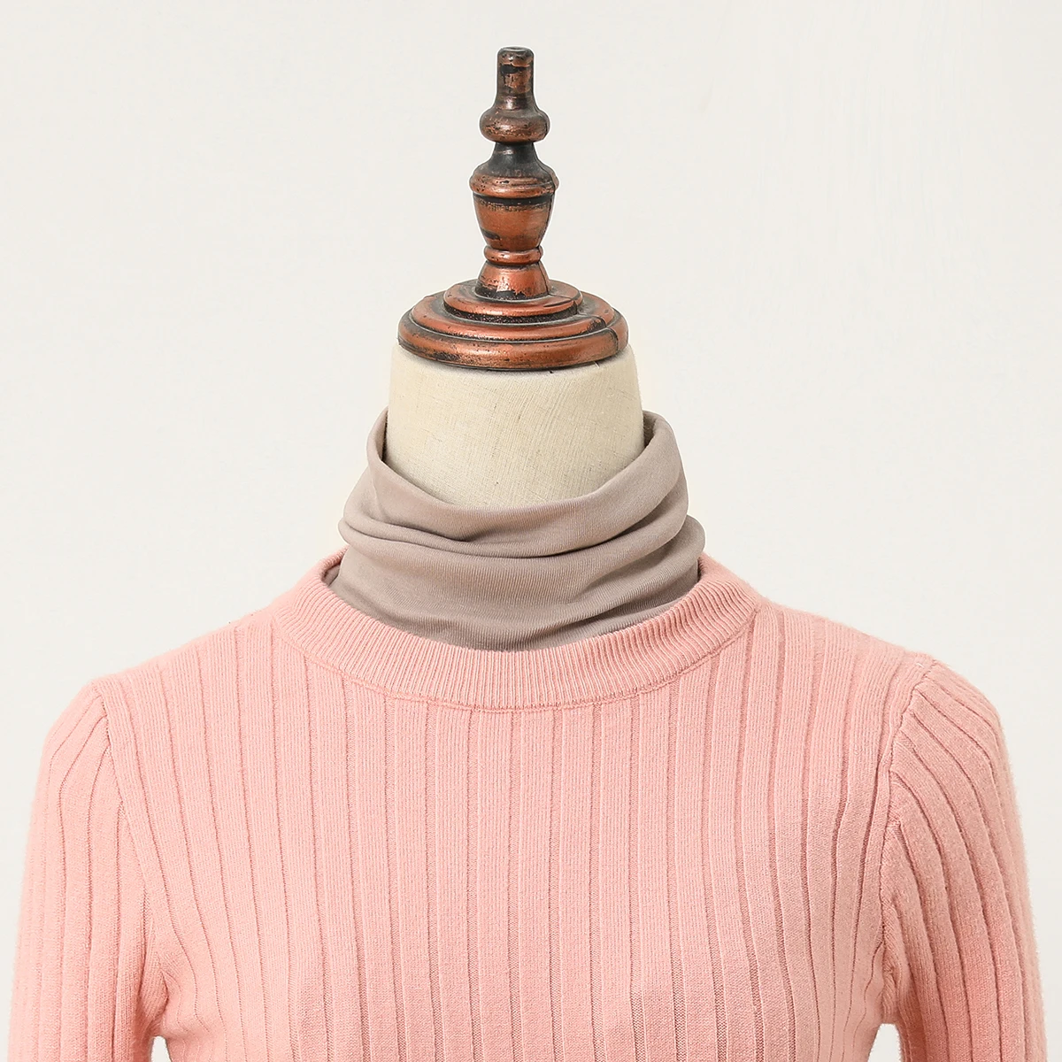 Knitted High Neck Fake Collar Women's Fashionable and Versatile Warm Neck Protection Scarf Elastic Jersey Turtleneck