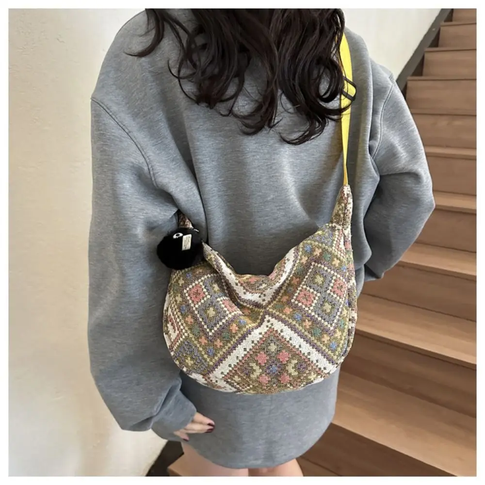 Canvas Shoulder Bags Fashion Large-capacity National Style Underarm Bags Messenger Bag Women Female