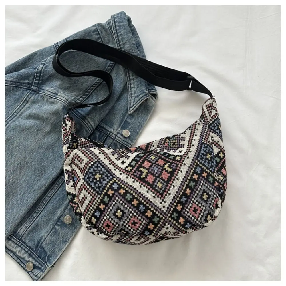Canvas Shoulder Bags Fashion Large-capacity National Style Underarm Bags Messenger Bag Women Female