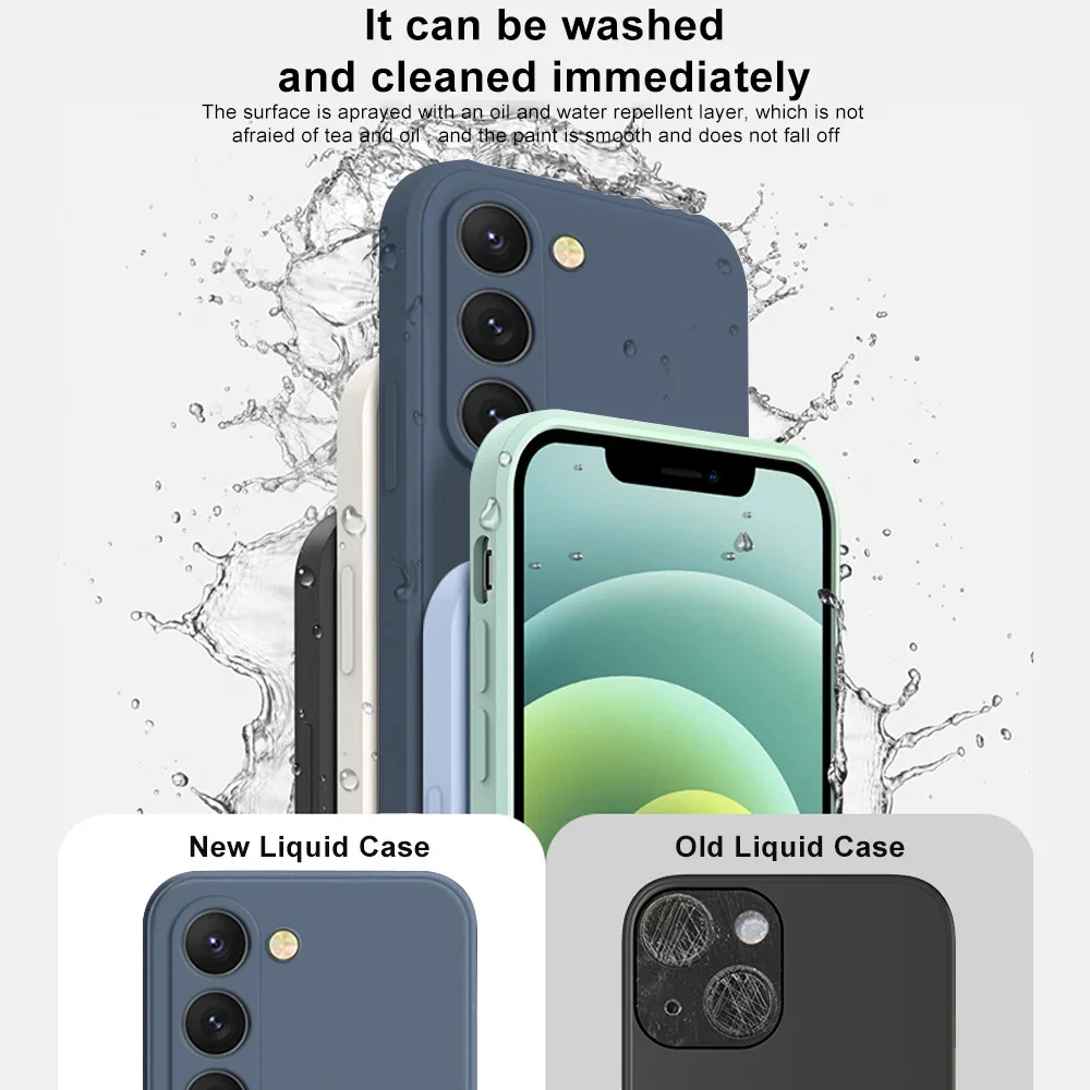 luxury Liquid Silicone Case for Samsung S25 S24 Galaxy S20 S21 S22 S23 FE Plus Note10 20 A52 A31 A41 A71 A51 A72 A70 A50 Coque