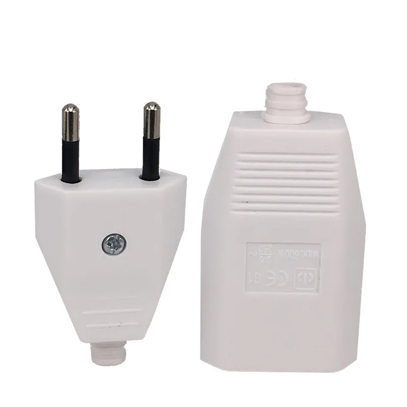1PCS Rewirable European Power Cord CE Male Plug Female Socket Electrical Plug Industrial Vintage Style Rewire Plug 250V 2.5AA