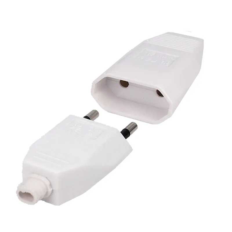 1PCS Rewirable European Power Cord CE Male Plug Female Socket Electrical Plug Industrial Vintage Style Rewire Plug 250V 2.5AA