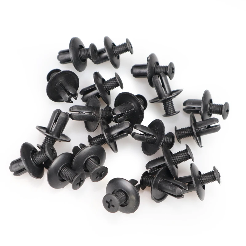 8mm Plastic Rivets Fasteners Screw Car Bumper Fender Black Rivet Car Fastener Clips for Toyota Focus Kia Nissan Yamaha