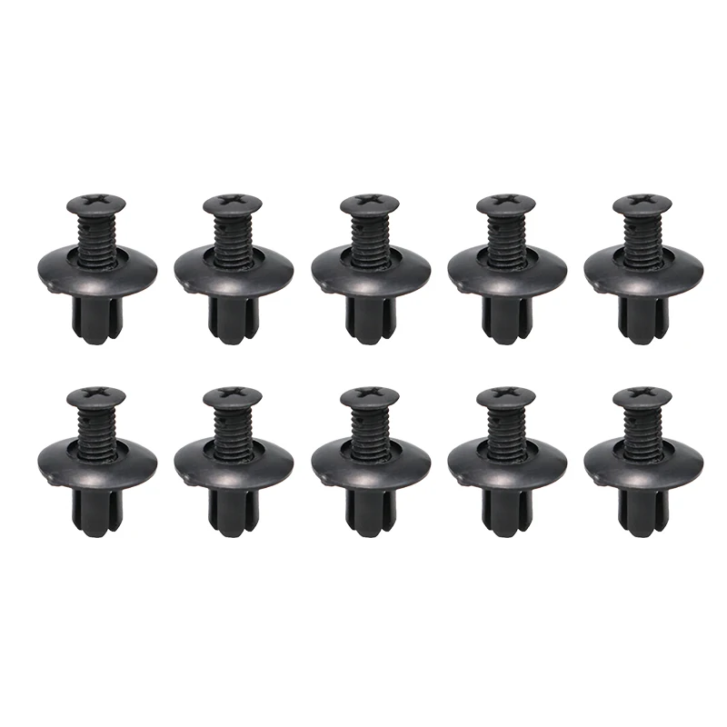 8mm Plastic Rivets Fasteners Screw Car Bumper Fender Black Rivet Car Fastener Clips for Toyota Focus Kia Nissan Yamaha