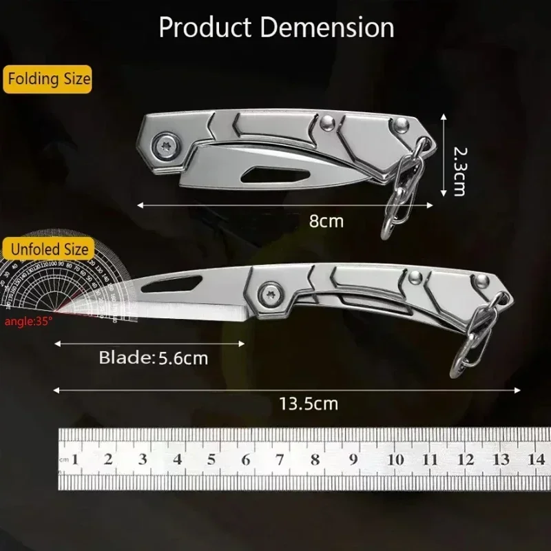 Stainless Steel Folding Knife Fruit Paring Vegetable Cutter Utility Knife Pocket Knife for Cooking Kitchen Accessories
