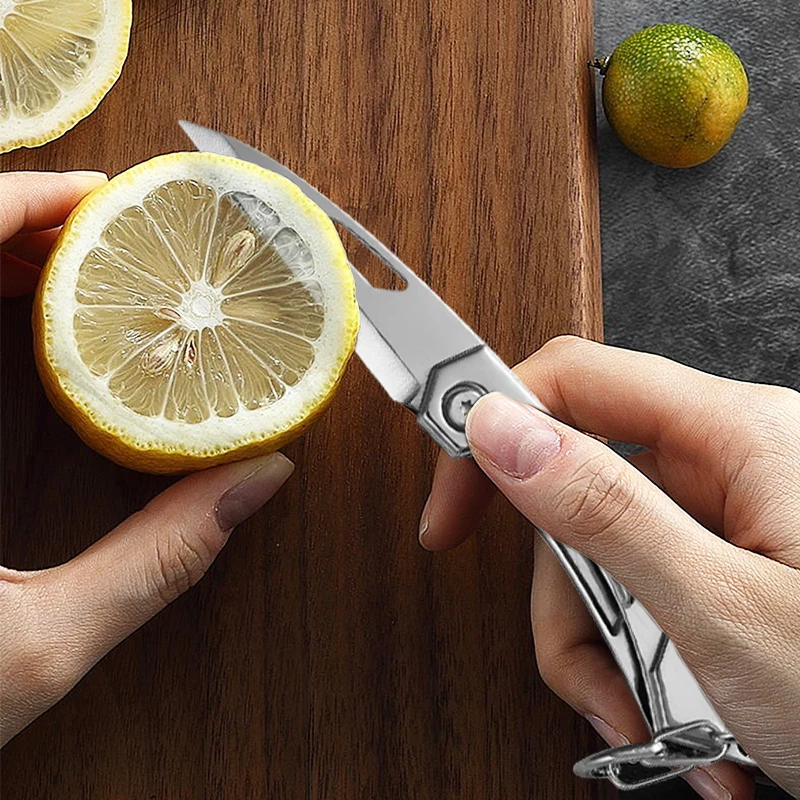 Stainless Steel Folding Knife Fruit Paring Vegetable Cutter Utility Knife Pocket Knife for Cooking Kitchen Accessories