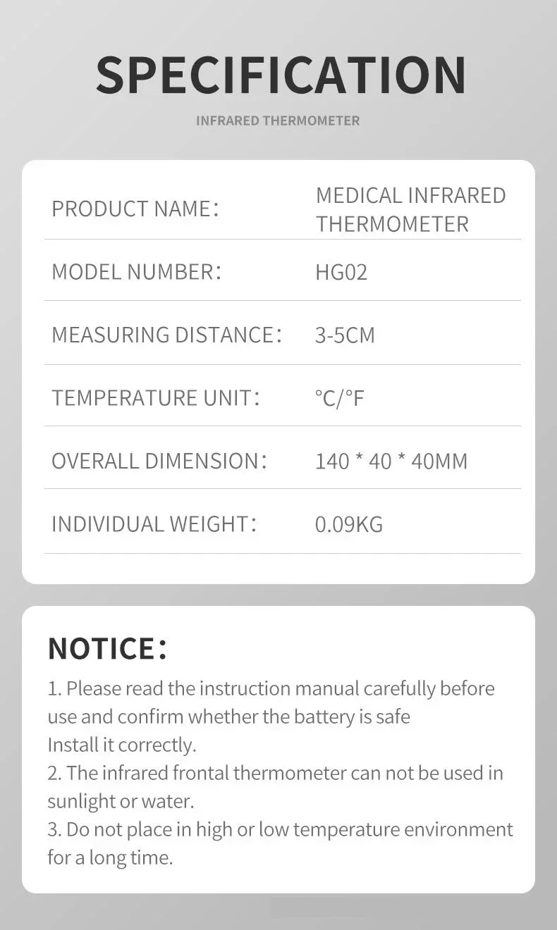 Medical Digital Infrared Thermometer Quick Temperature Measurement Medical Handheld Body Forehead Non-contact Thermometer