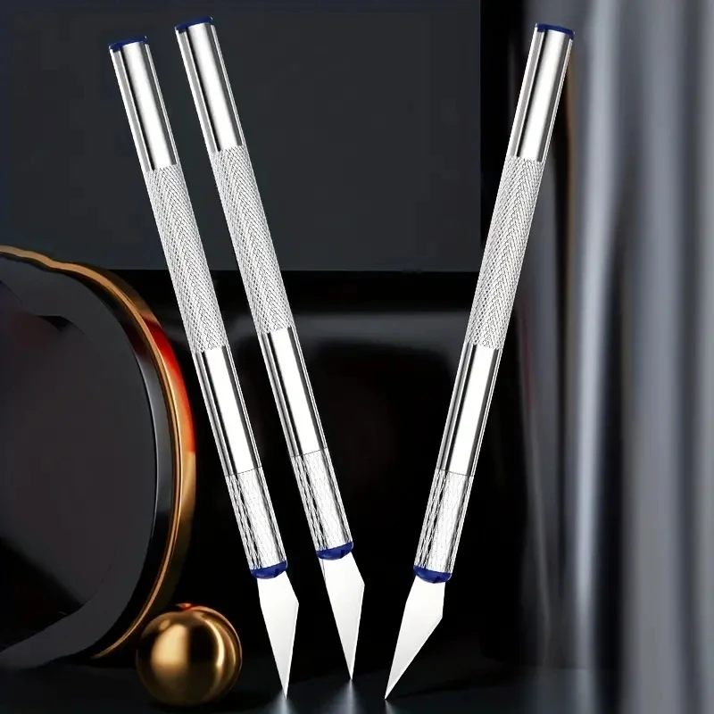 13pcs Metal Carving Knife Pen Art Seal Cutting Manual Combination Paper Cuttings Non-Slip Gadget DIY Precision Repair Tool