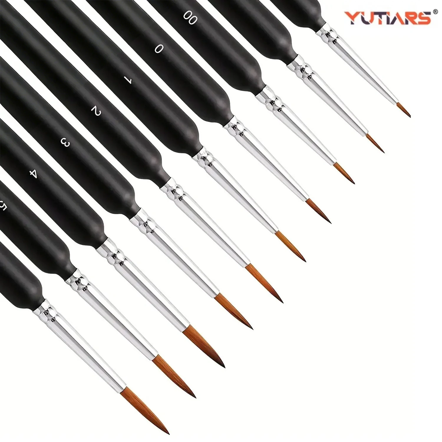 10/11pcs Miniature Paint Brushes, Detail Tip Paint Brushes Set With Ergonomic Handle - Suitable For Acrylic Painting, Oil, Wat