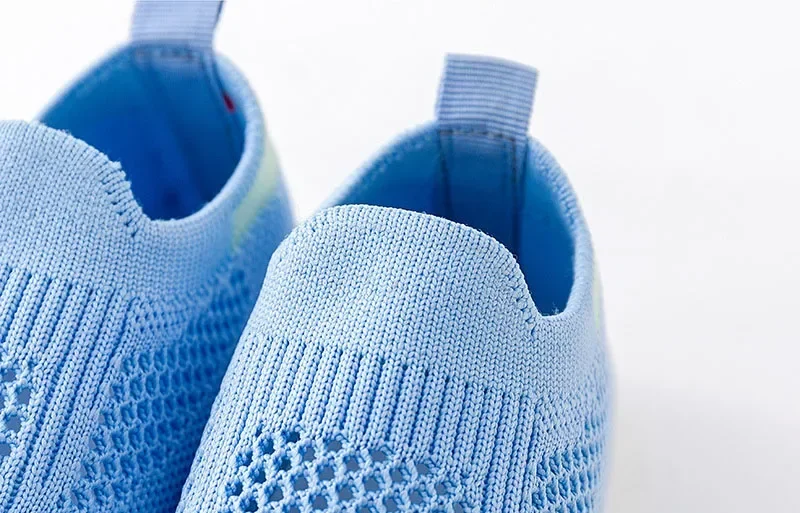 Spring Summer Toddler Shoes Breathable Knitted Kids Sneakers Boys Slip-on Tennis Shoes Girls Soft Non-slip School Casual Shoes
