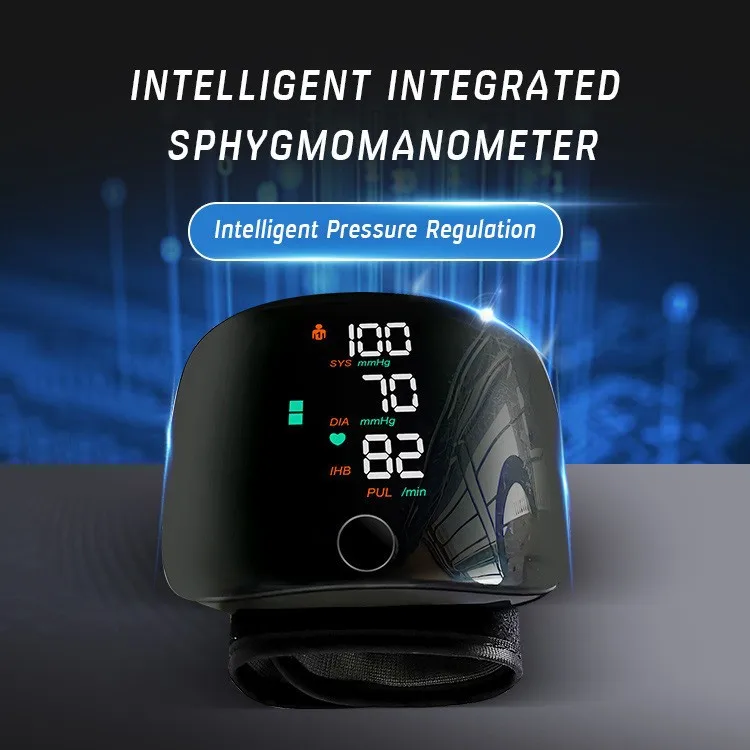 Rechargeable Wrist Blood Pressure Monitor Medical English Voice Digitlal Tensiometro Health Sphygmomanometer Tonometer