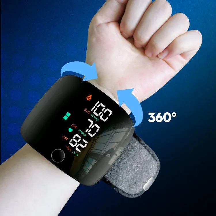 Rechargeable Wrist Blood Pressure Monitor Medical English Voice Digitlal Tensiometro Health Sphygmomanometer Tonometer
