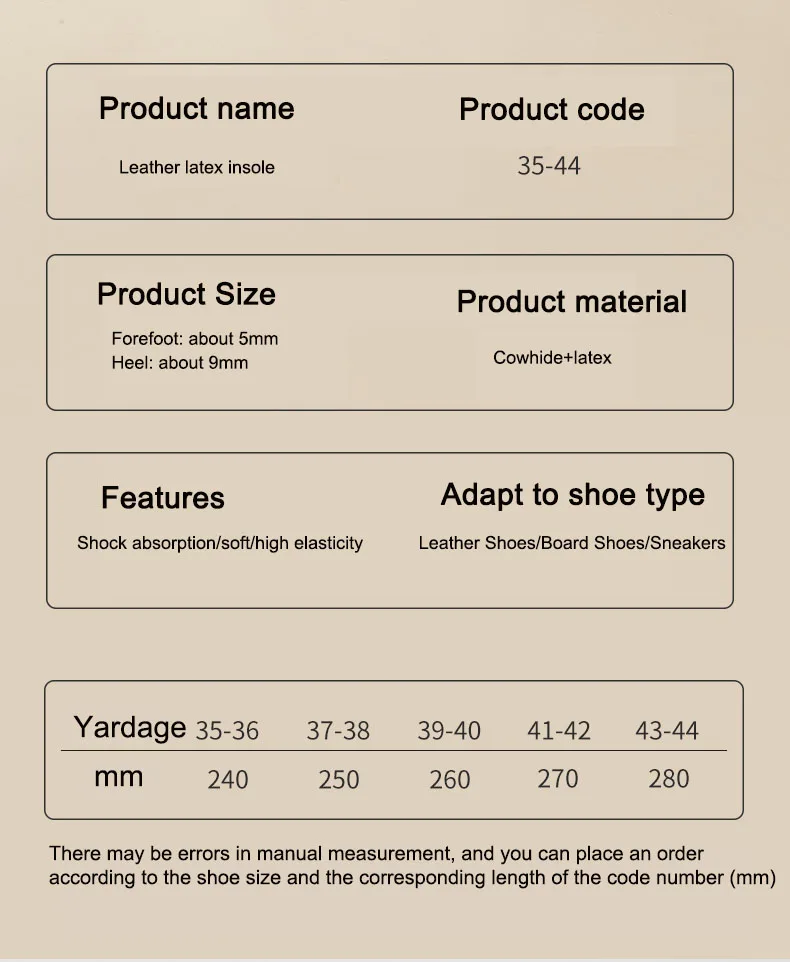 Leather Latex Sports Insole Cowhide Insoles for Shoes Arch Support Shoe Pads Shock Absorbing Plantar Fasciitis Template Inserts