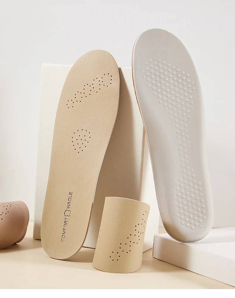 Leather Latex Sports Insole Cowhide Insoles for Shoes Arch Support Shoe Pads Shock Absorbing Plantar Fasciitis Template Inserts