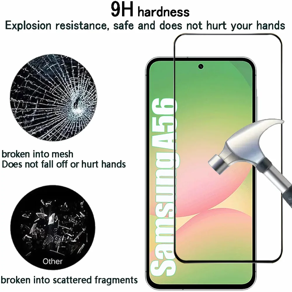 2/4PCS Cristal Templado For Samsung Galaxy A56 A55 A54 A53 Tempered Glass For Samsung A18 A17 A27 A37 A57 A36 A26 A16 Screen Protector Samsung S26 S25 S24 Ultra Phone Protective Film