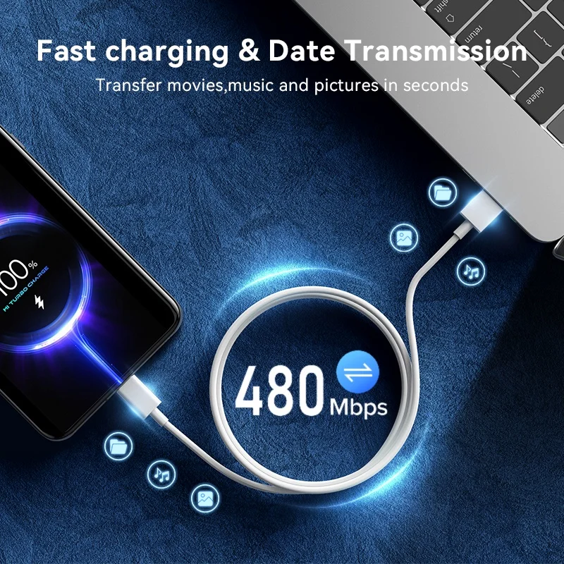 Original Xiaomi 6A USB Type C Cable Charger 120W Turbo Type Fast Charging For Mi 13 12 11 10 Pro Ultra Poco X3 Redmi Note K50 40