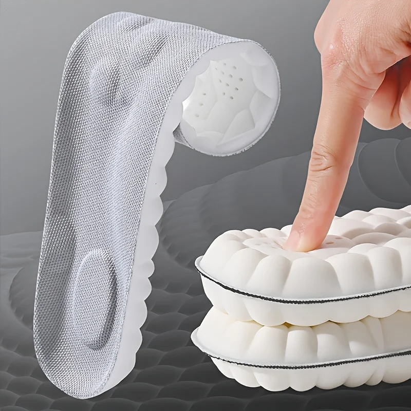 1Pair/2Pairs/4Pairs High Elasticity Latex Sport Insoles Soft Shoe Pads Arch Support Orthotic Insoles Breathable Deodorant Insole