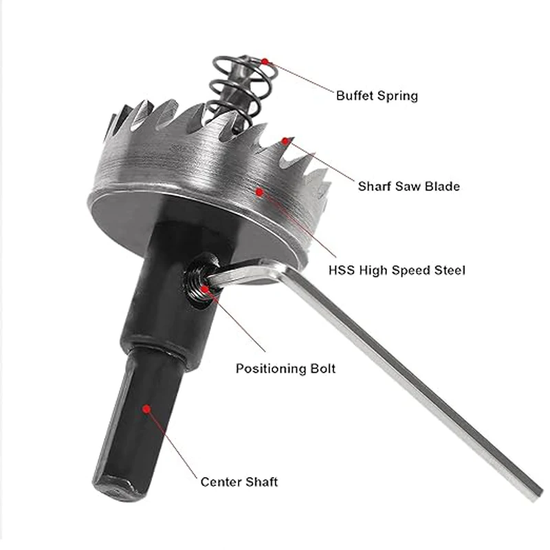 HSS Hole Saw 16-100mm Cobalt High Speed Steel M35 Stainless Steel Tool Set For Metal Stainless Steel Drilling Metalworking