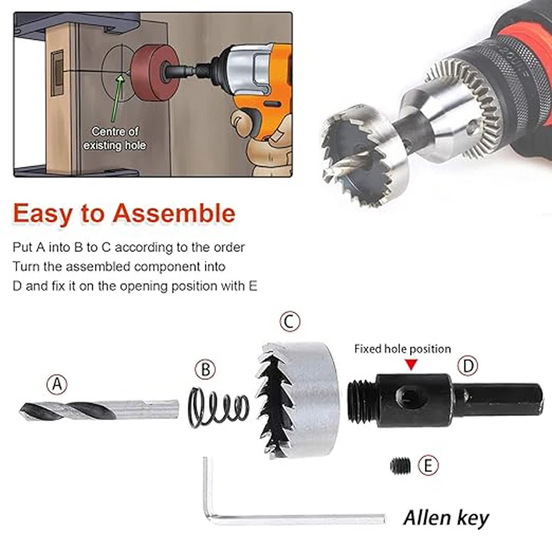 HSS Hole Saw 16-100mm Cobalt High Speed Steel M35 Stainless Steel Tool Set For Metal Stainless Steel Drilling Metalworking