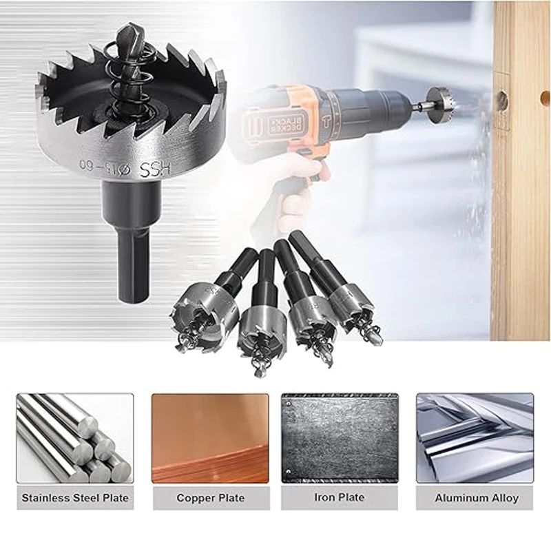 HSS Hole Saw 16-100mm Cobalt High Speed Steel M35 Stainless Steel Tool Set For Metal Stainless Steel Drilling Metalworking