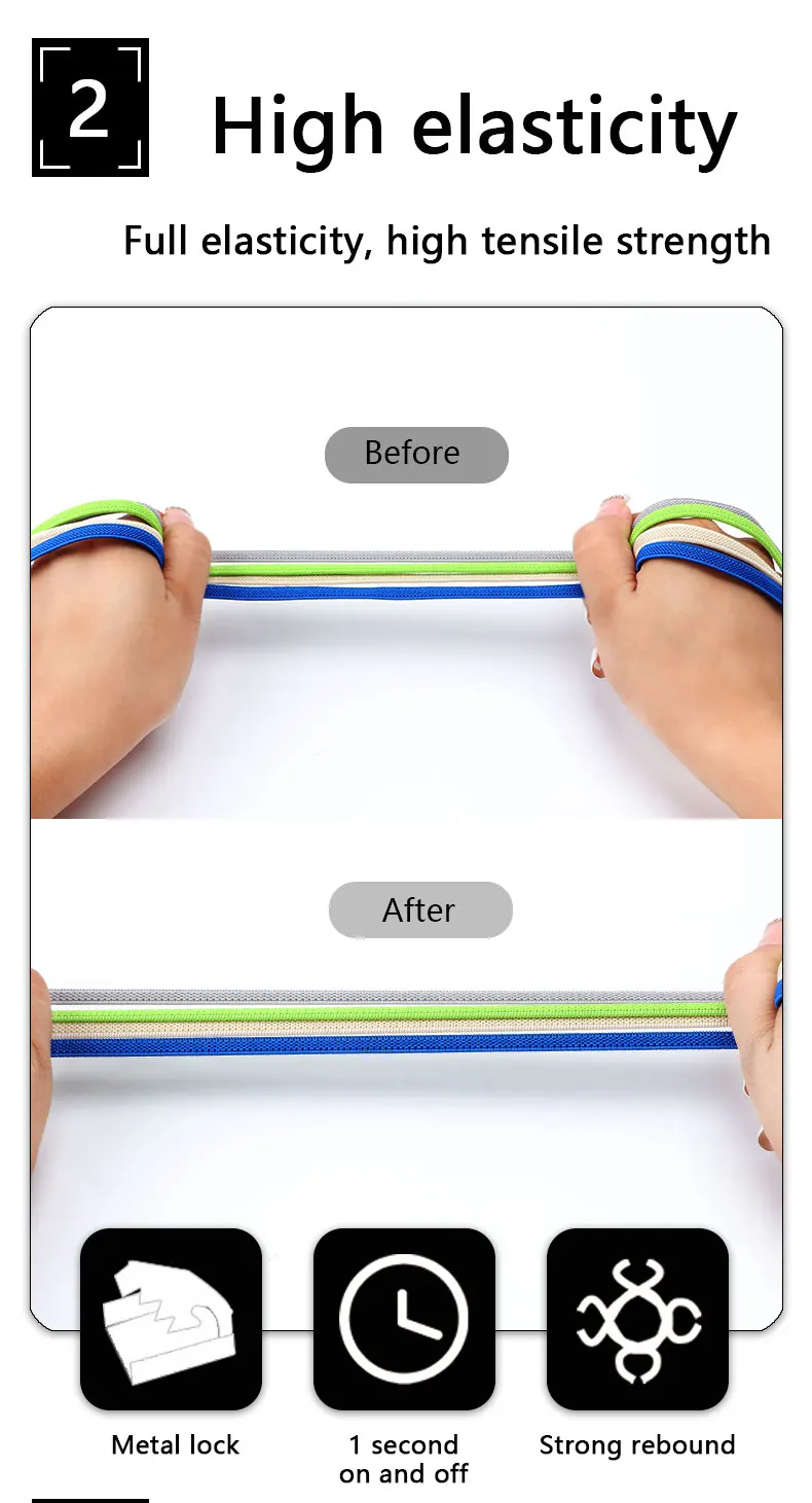 No Tie Elastic Shoe Laces One Size Fits All Adult and Kids Shoes Shoelaces for Sneakers Shoelace Tieless Flat Expand Shoestrings